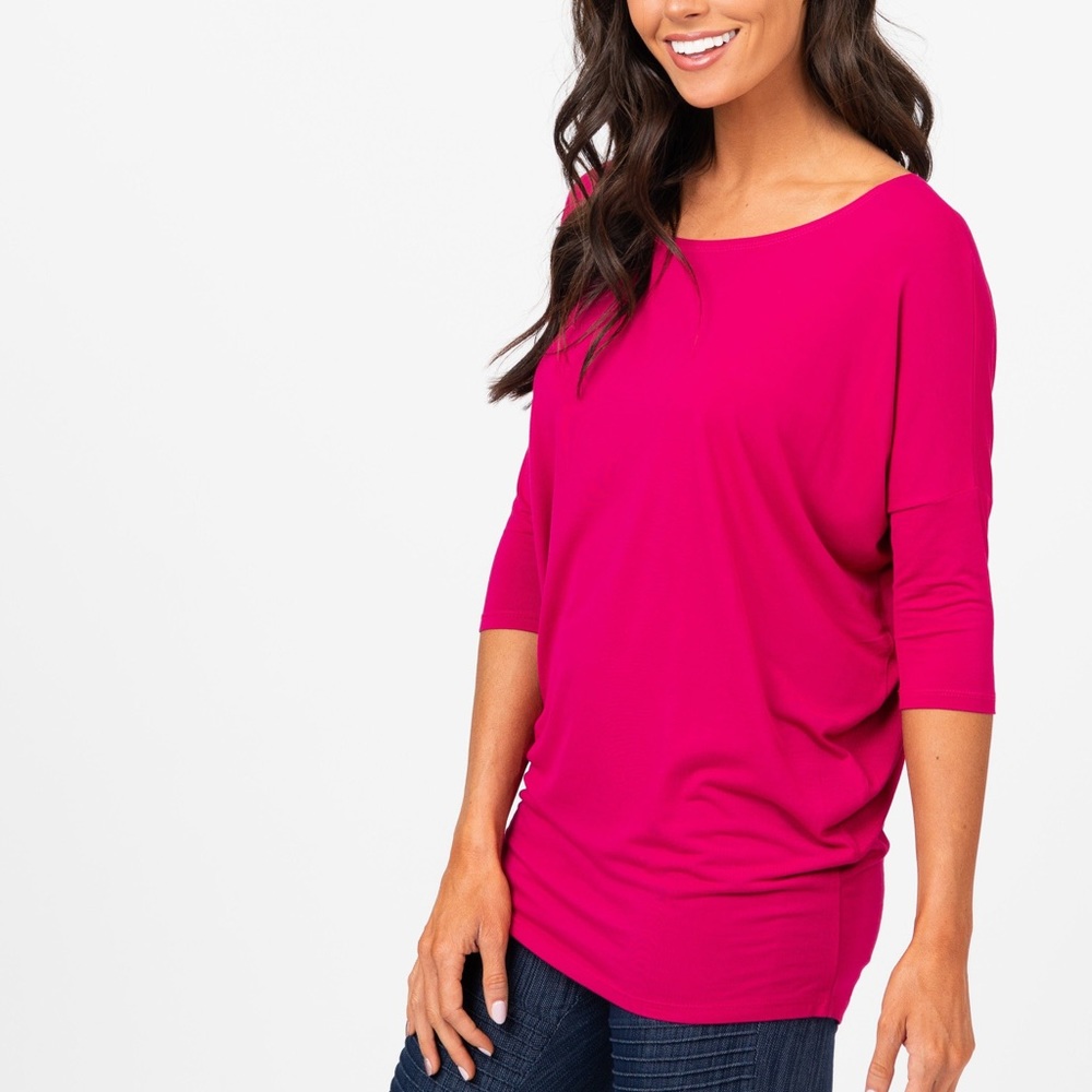Bright pink Agnes & Dora dolman t-shirt size M